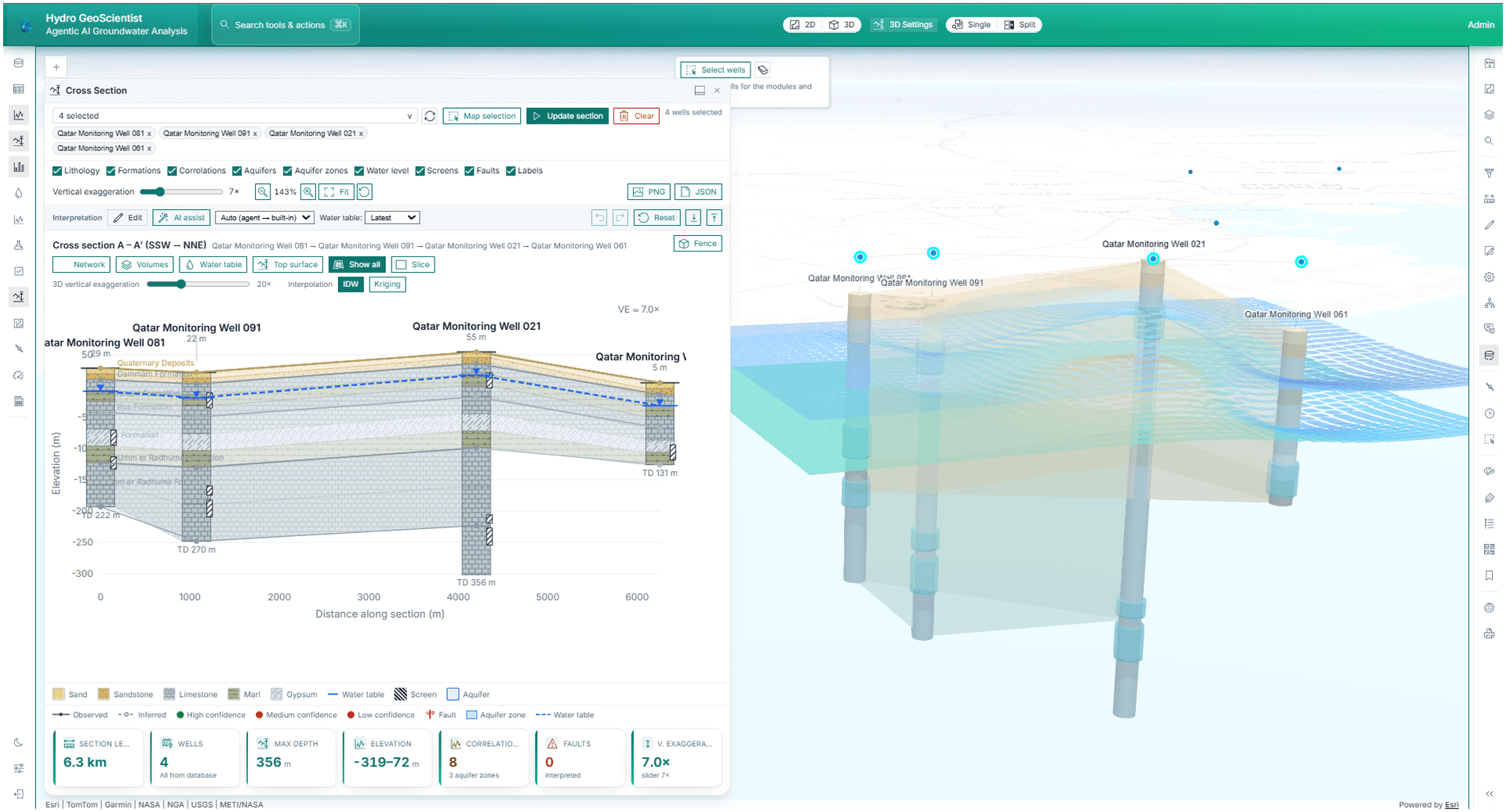 Cross Section View in HydroGeo Studio